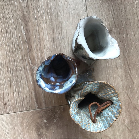 Vintage mini Pottery decor lot of flour sacks tea bag holder - Picture 5 of 11